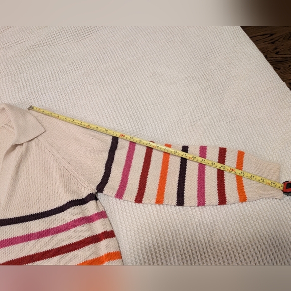 🌟40% OFF NWT Marine Layer Claire Relaxed V-Neck Sweater with Colorful Stripes - Picture 6 of 6